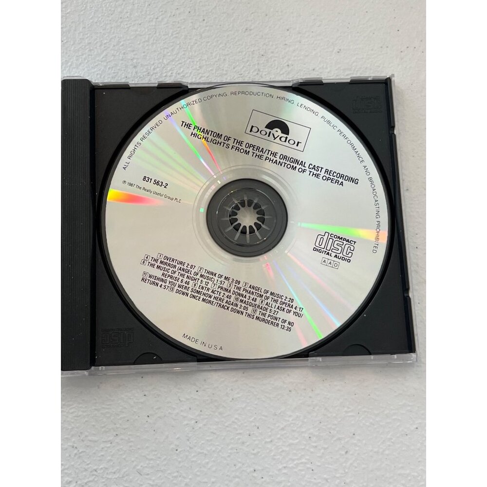 Highlights From Phantom Of The Opera Original Cast Recording 1987 CD Pre-Owned - Picture 2 of 5